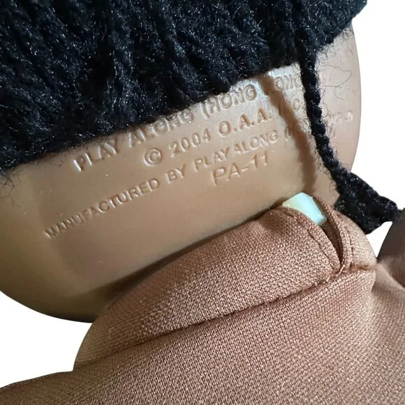 Vintage 2004 Cabbage Patch Kids 18" Doll With Black Yarn Hair Brown Eyes & Strip - Picture 5 of 10